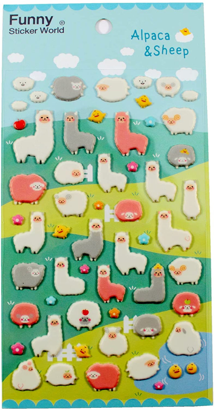 Funny Sticker World Alpaca and Sheep Stickers