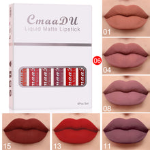 Load image into Gallery viewer, 6 Boxes Of Matte Non-stick Cup Waterproof Lipstick Long Lasting Lip Gloss
