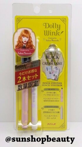 Koji Dolly Wink Pencil Eyeliner III Black & Pencil Eyecolor (Cream Lame) Limited